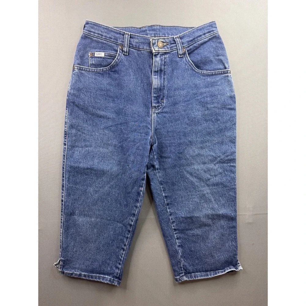 Lee Capri Jeans Womens‎ Blue High Rise Straight Leg Cropped Denim 10M 29W